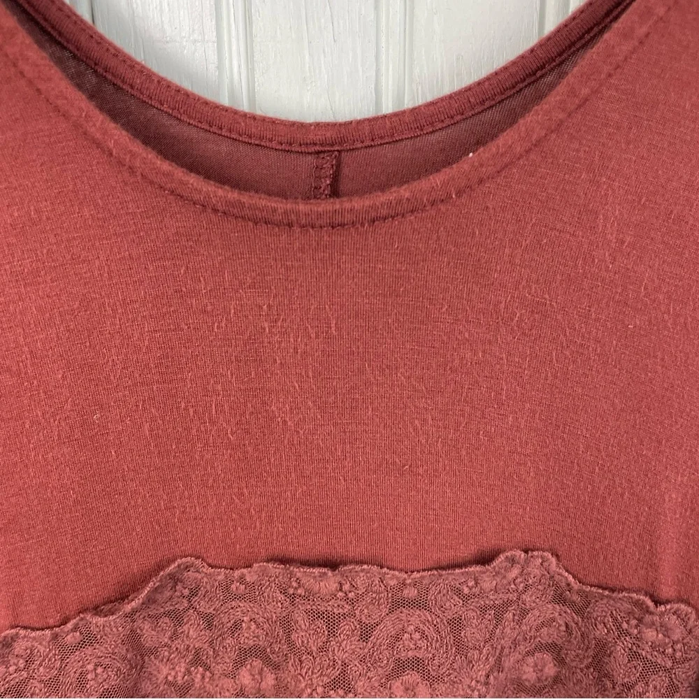 American Eagle Brown Lace Trapeze Swing Tank Top Size Small Bohemian Boho Y2K - Picture 5 of 6